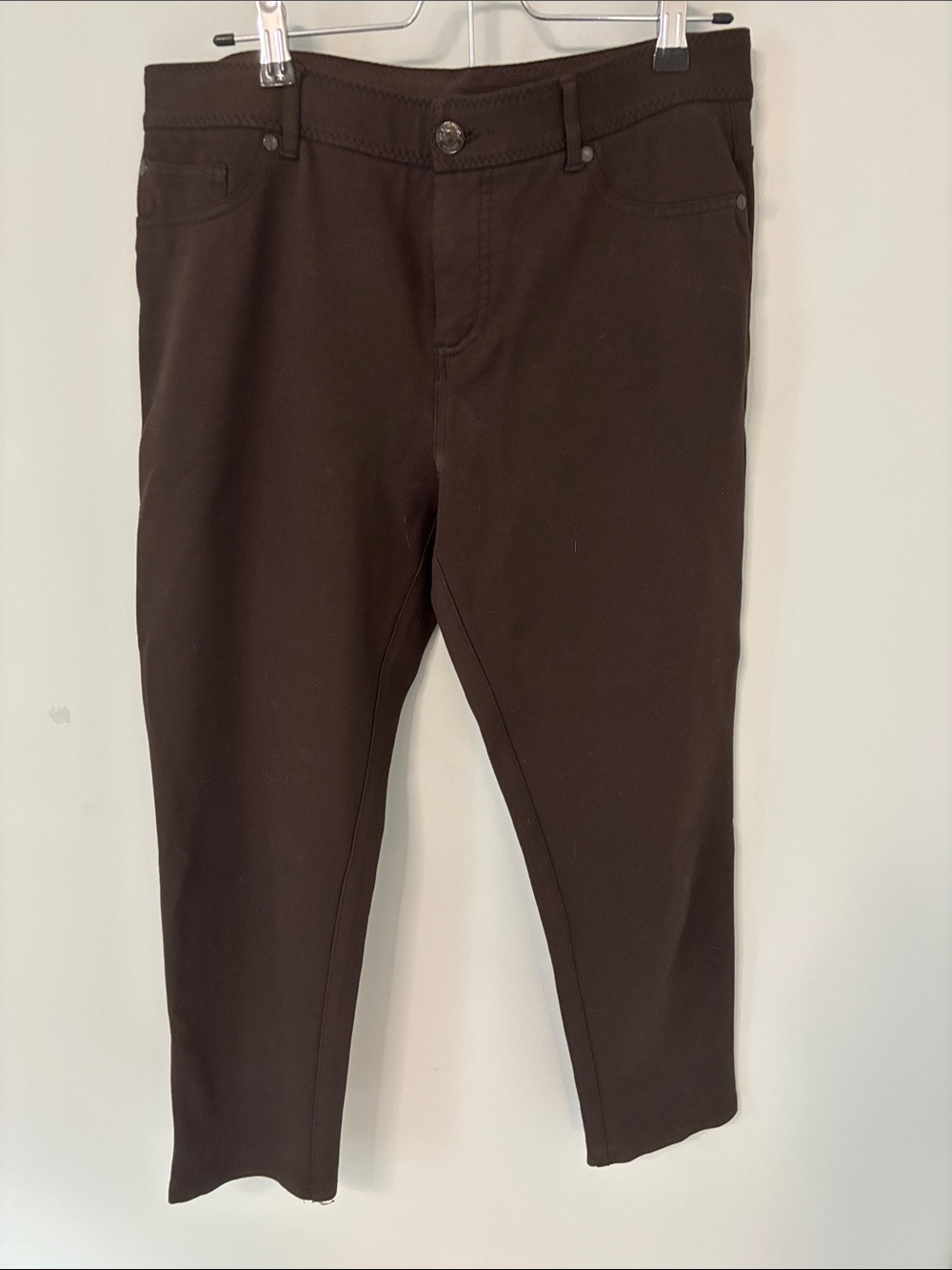 Chico's women's brown slim ankle pants size 1.5 short (medium 10)